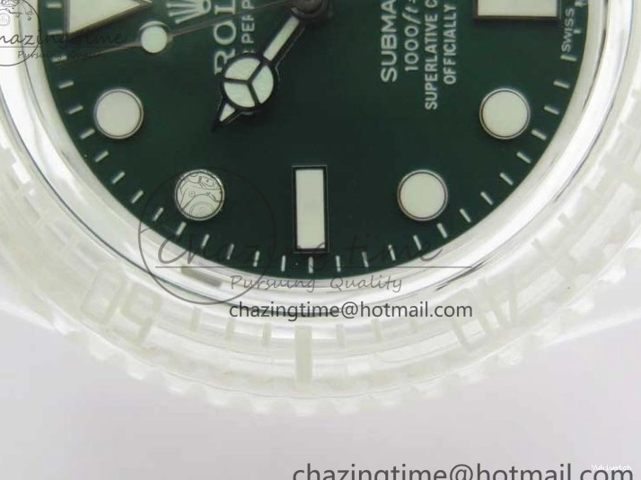 Dial Strap White Green Submariner on VR3135 3AF Transparent Best Phantomlab Edition Rubber 0217
